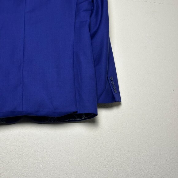 Mantoni Blazer Coat Jacket Men 38R Formal Blue Plain Disco Retro Minimal Party - Picture 14 of 14